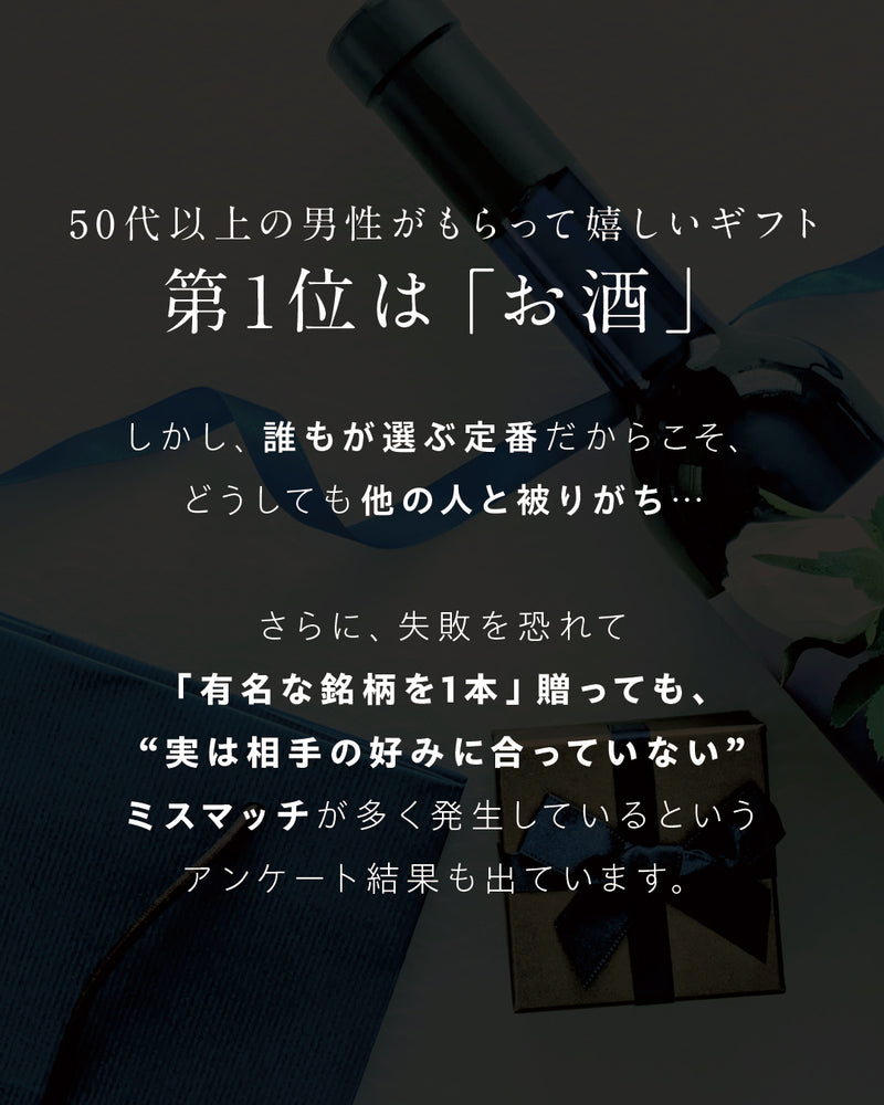 50代以上の男性がもらって嬉しいギフトは「お酒」